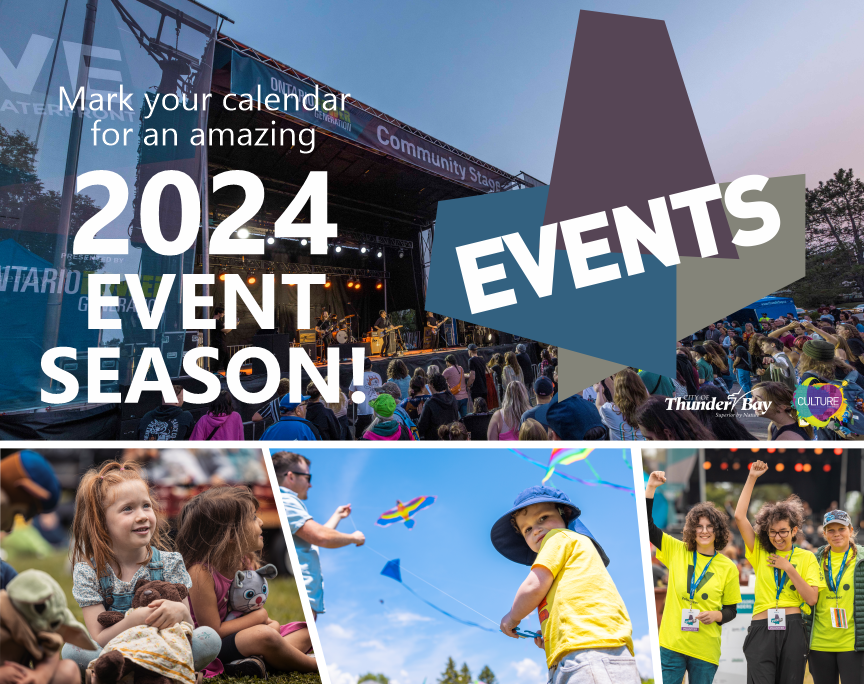 2024 Event Season graphic with three photos of kids and volunteers at events.