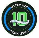 Ultimate Gymnastics 10 year anniversary logo